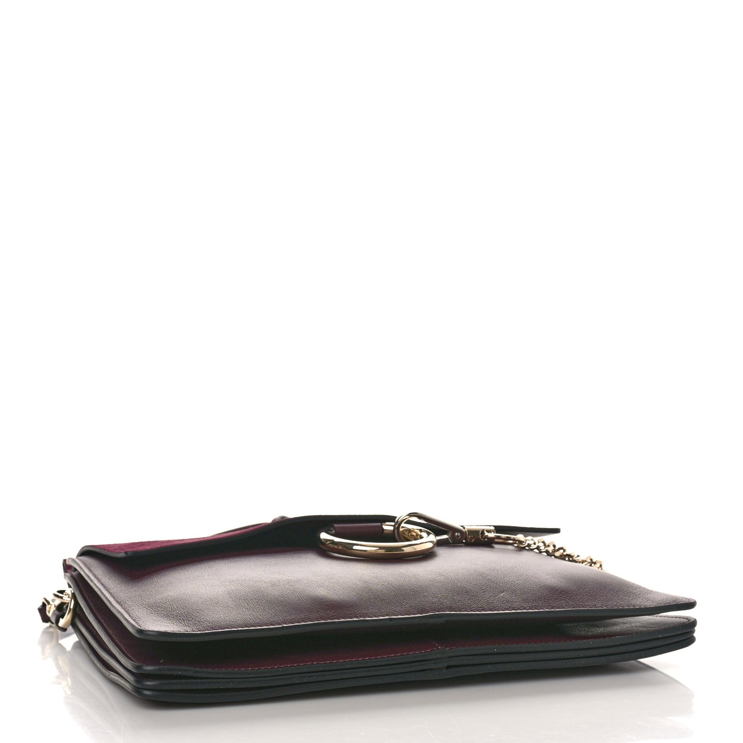 Suede Calfskin Medium Faye Shoulder Bag Dark Purple