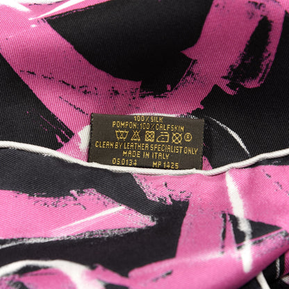 Louis Vuitton Silk Tassel Scarf Pink Black 5 of 6