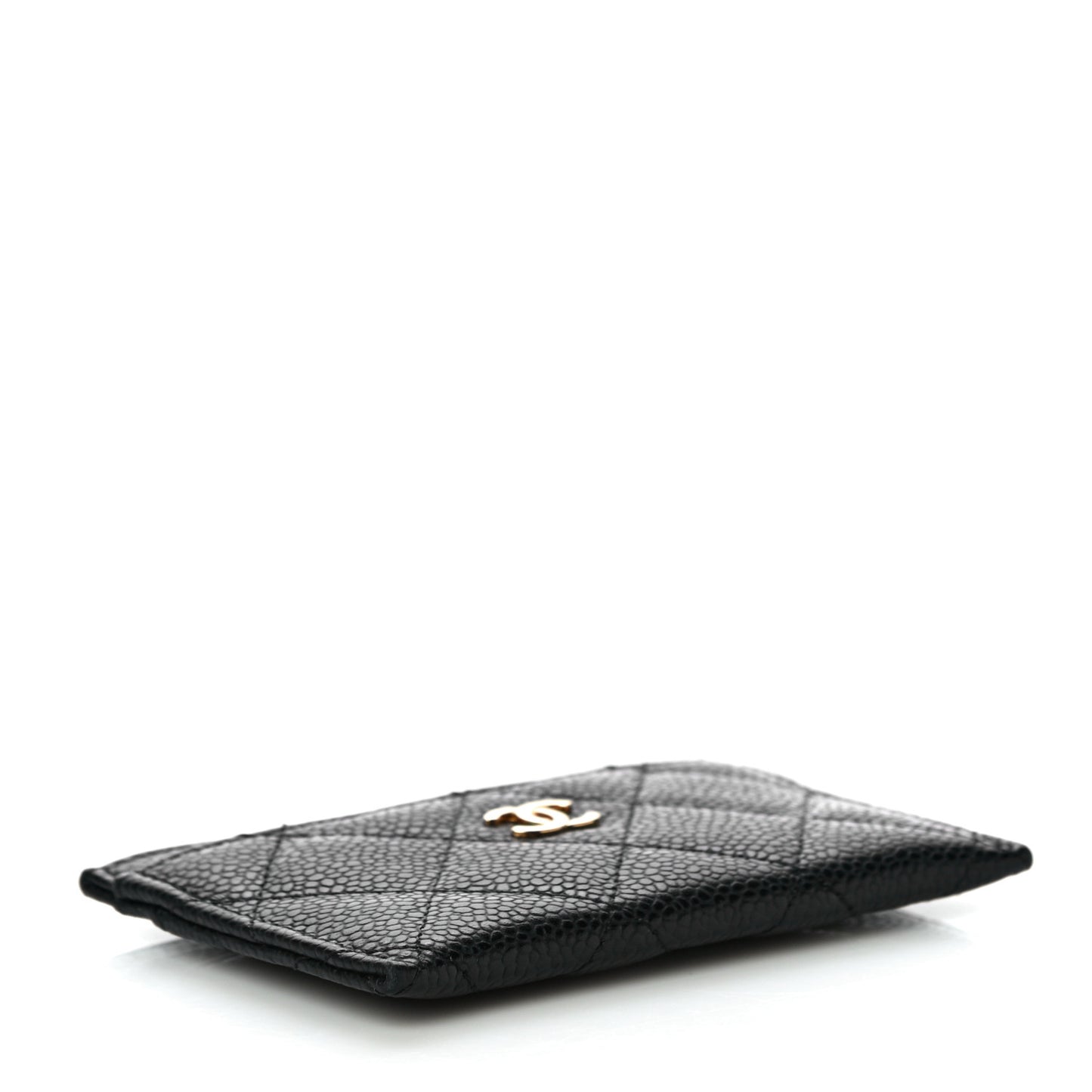 Caviar Quilted Card Holder Black