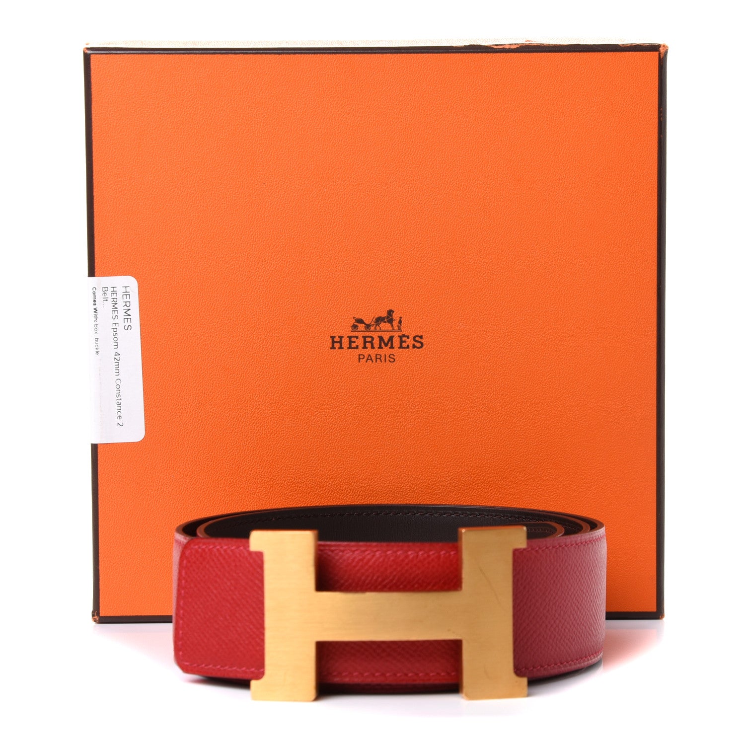 Hermes Epsom Chamonix 42mm Constance 2 Belt 85 Rouge Casaque Chocolate 7 of 7