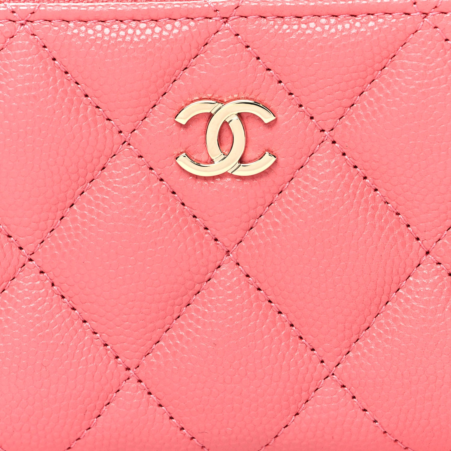 Chanel Caviar Quilted Zip Coin Purse Pink 8 of 9