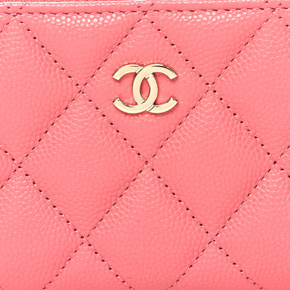 Chanel Caviar Quilted Zip Coin Purse Pink 8 of 9