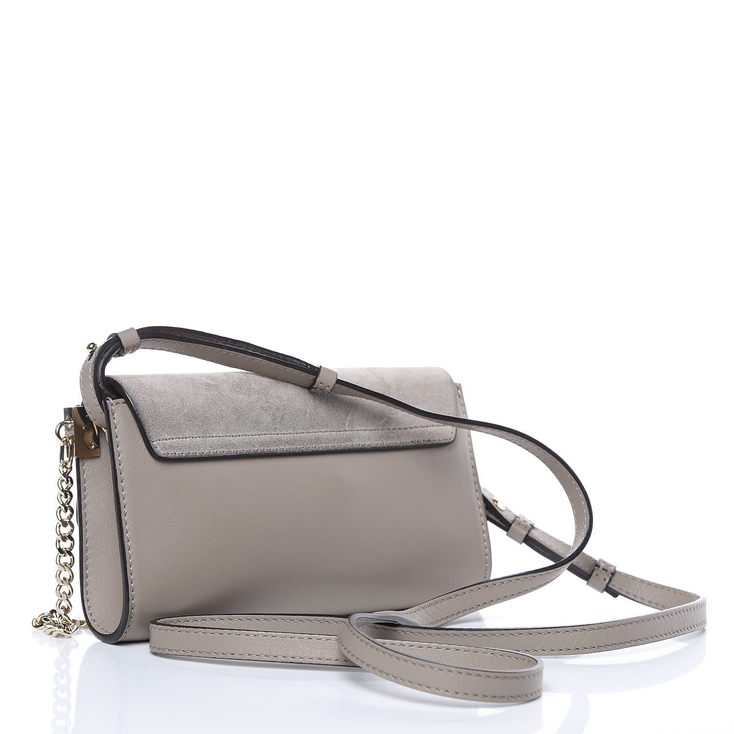 Chloe Suede Calfskin Mini Faye Shoulder Bag Motty Grey 3 of 11