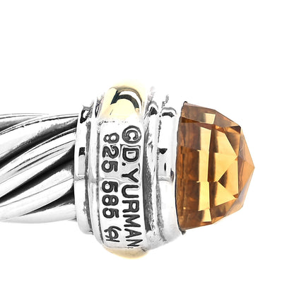 David Yurman Sterling Silver 14K Yellow Gold Citrine 7mm Cable Classics Bracelet 4 of 4