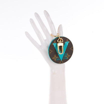Louis Vuitton Monogram Illustre V Bag Charm Key Ring Turquoise 2 of 5