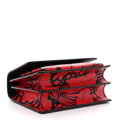 Saint Laurent Calfskin Small Monogram Sunset Tropical Print Red Black 4 of 10