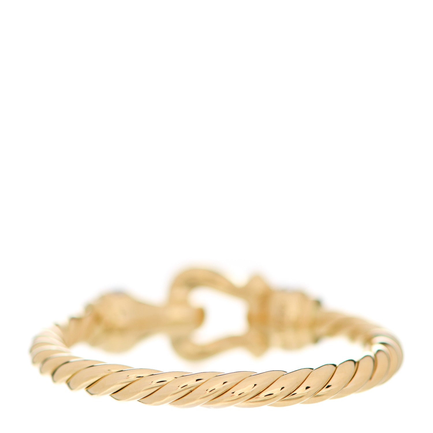 David Yurman 18K Yellow Gold Diamond Petite Buckle Cable Ring 53 6.25 3 of 4