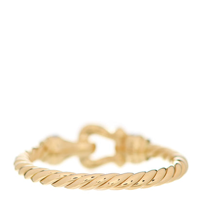 David Yurman 18K Yellow Gold Diamond Petite Buckle Cable Ring 53 6.25 3 of 4