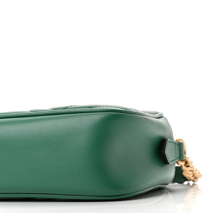 Gucci Calfskin Matelasse Small GG Marmont Chain Shoulder Bag Emerald Green 10 of 11