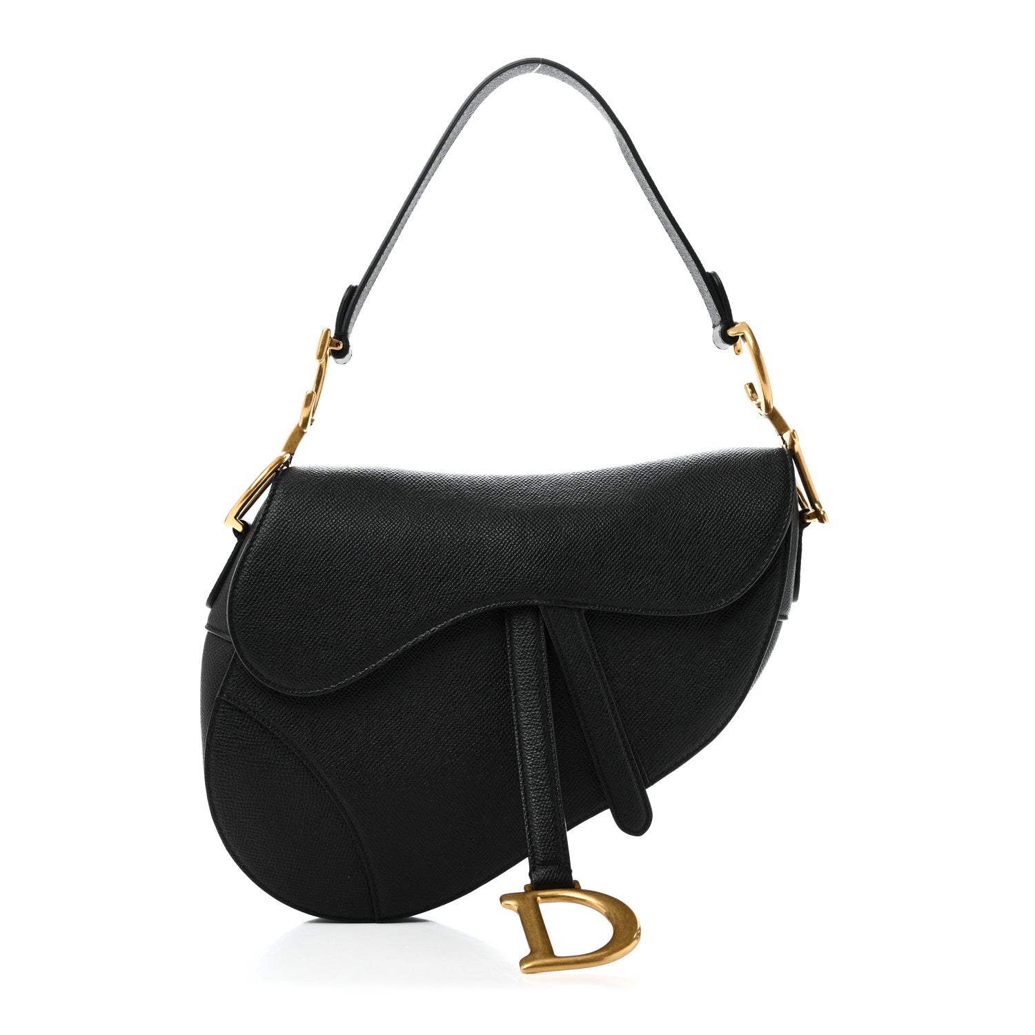 Christian Dior Grained Calfskin Saddle Bag Black 1 of 11