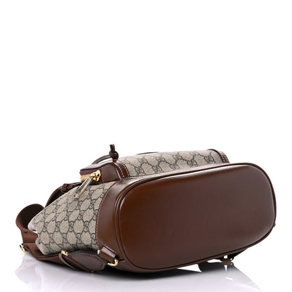 Gucci GG Supreme Monogram Azalea Calfskin Retro Interlocking G Buckle Backpack Beige Ebony Brown Sugar 4 of 10
