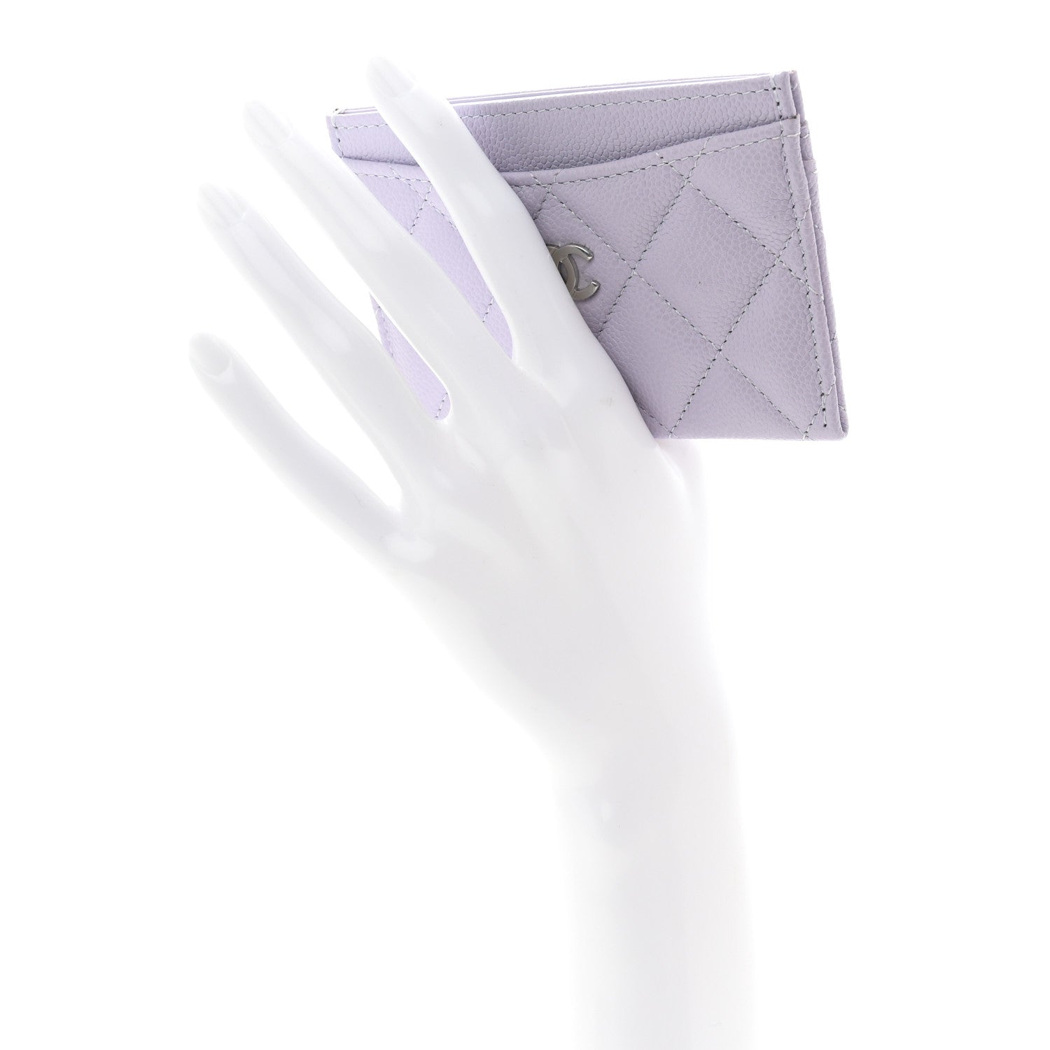 Chanel Caviar Quilted Card Holder Light Purple 2 of 9