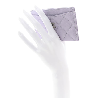 Chanel Caviar Quilted Card Holder Light Purple 2 of 9
