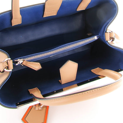 Fendi Vitello Dolce Century Petite 2Jours Tote Cuoio Blue Sienna 5 of 7