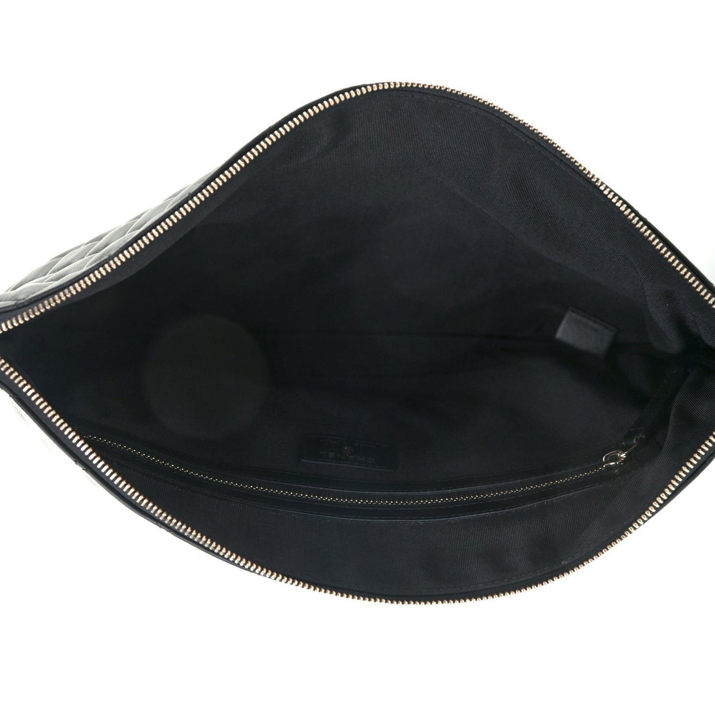 Lambskin Quilted Large Cosmetic Case Black