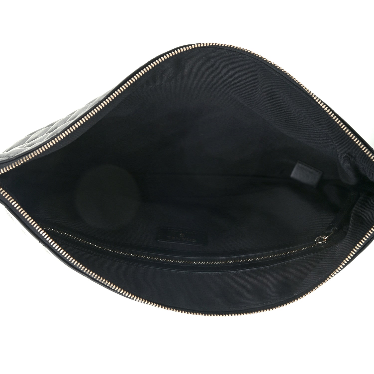 Chanel Lambskin Quilted Large Cosmetic Case Black 5 of 7