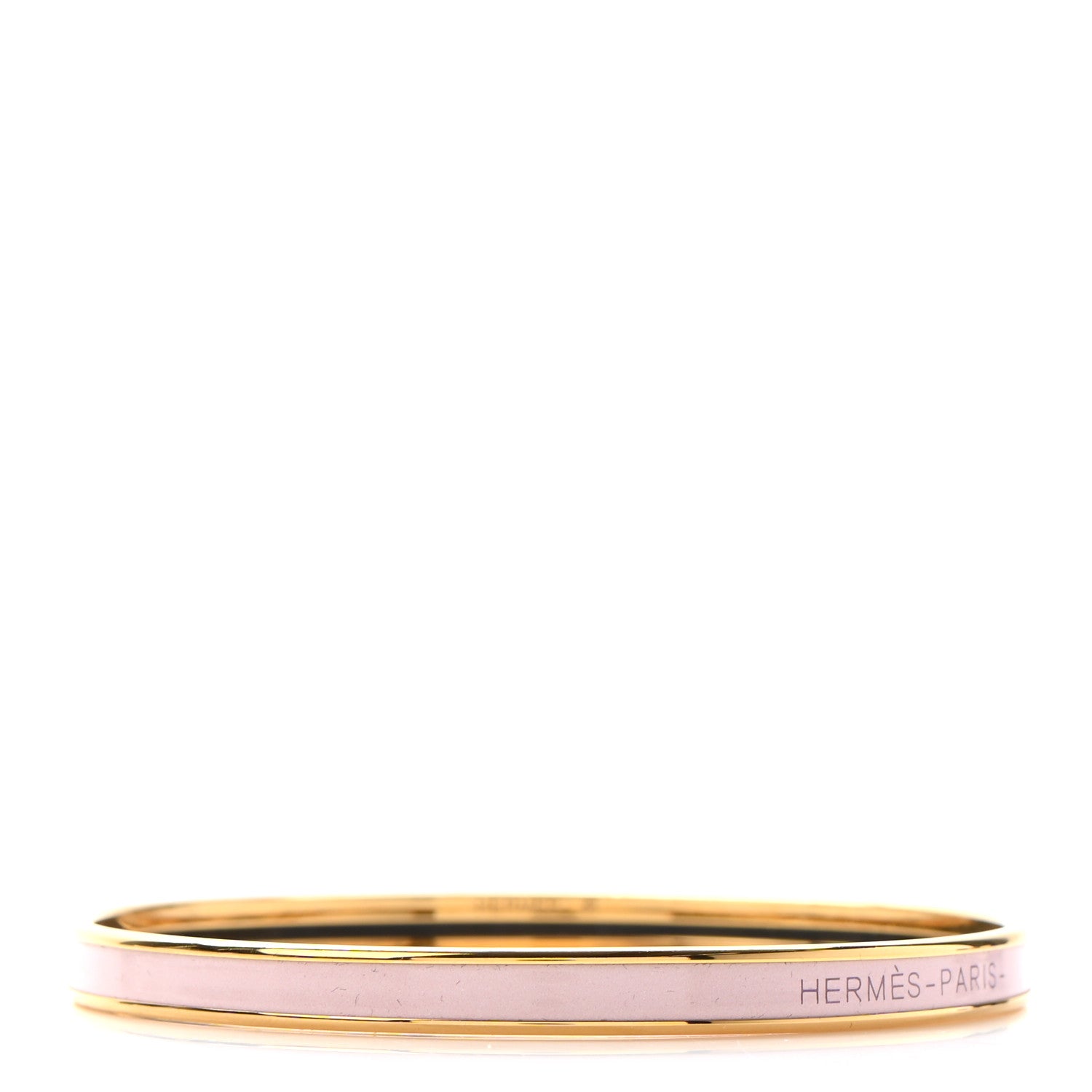 Hermes Enamel Printed Extra Narrow Bracelet 65 Rose 1 of 5