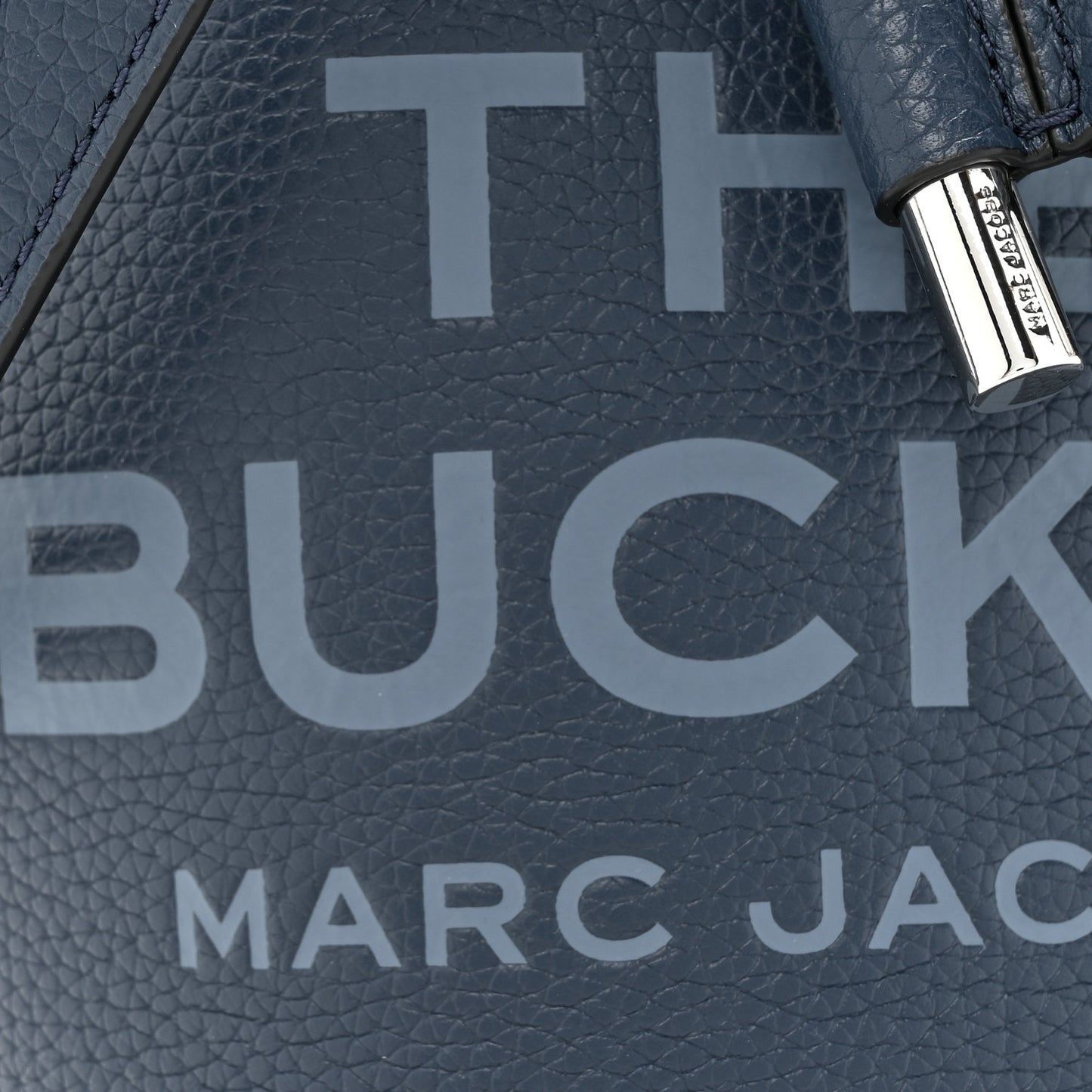 Grained Calfskin Mini The Bucket Bag Blue Sea