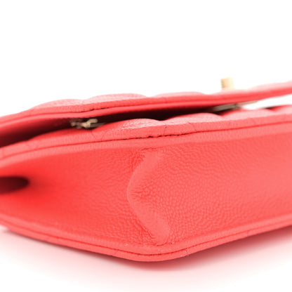 Chanel Caviar Quilted Bow Wallet On Chain WOC Orange 9 of 11