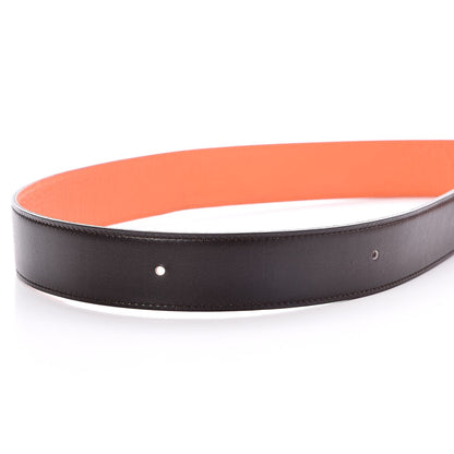 Hermes Box Togo 32mm Belt Strap 100 Chocolate Orange 6 of 8