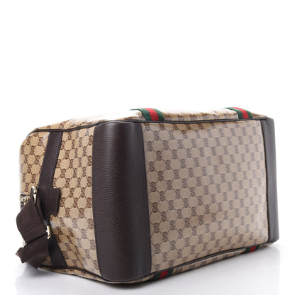 Gucci Crystal Monogram Web Large Carry On Duffle Bag Brown 3 of 9