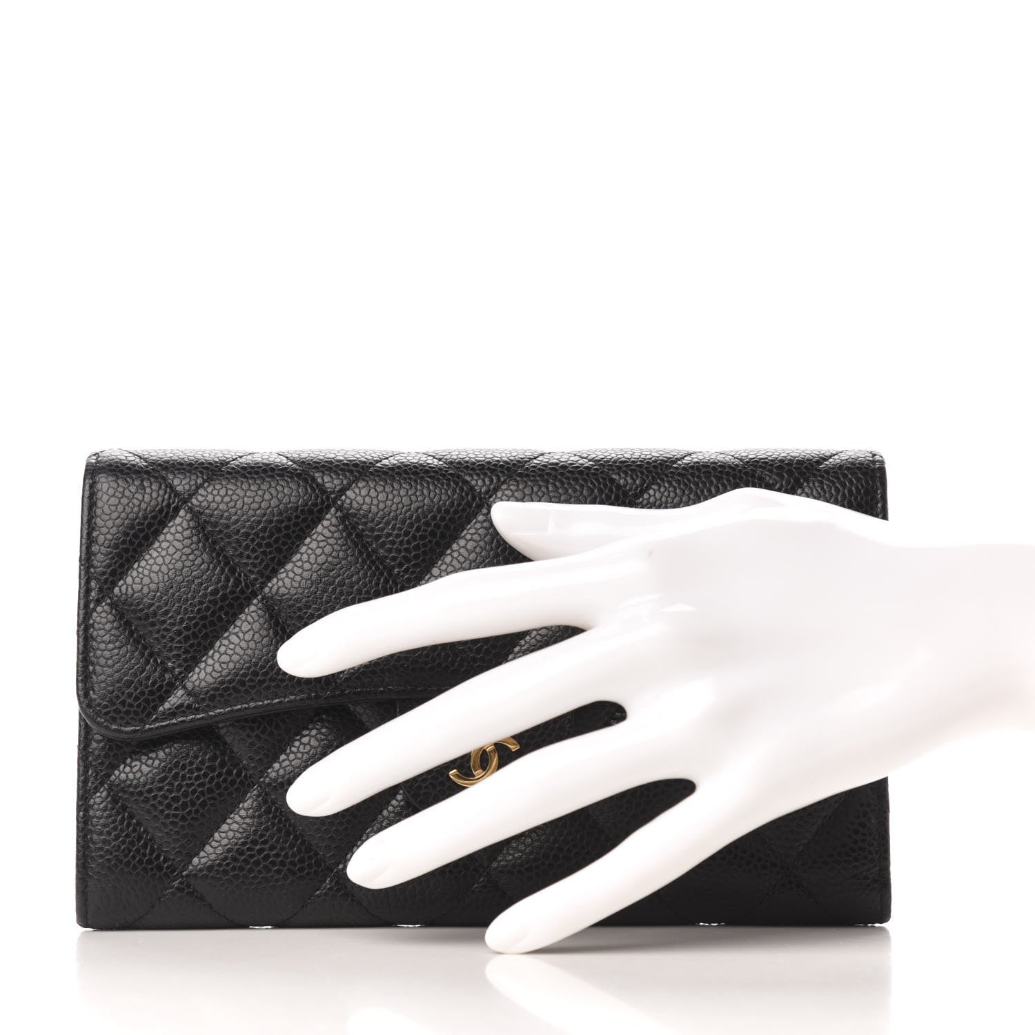 Chanel Caviar Quilted Large Flap Wallet Black 2 of 6