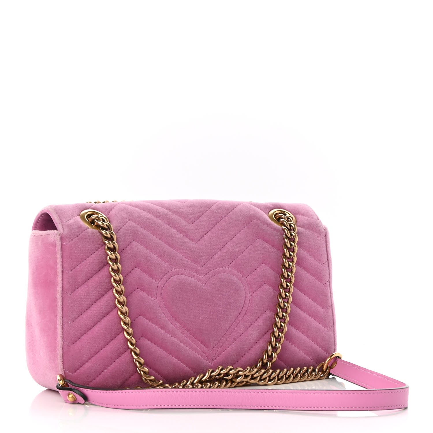 Gucci Velvet Matelasse Marquise Crystals Embroidered Small GG Marmont Shoulder Bag Malva 3 of 9