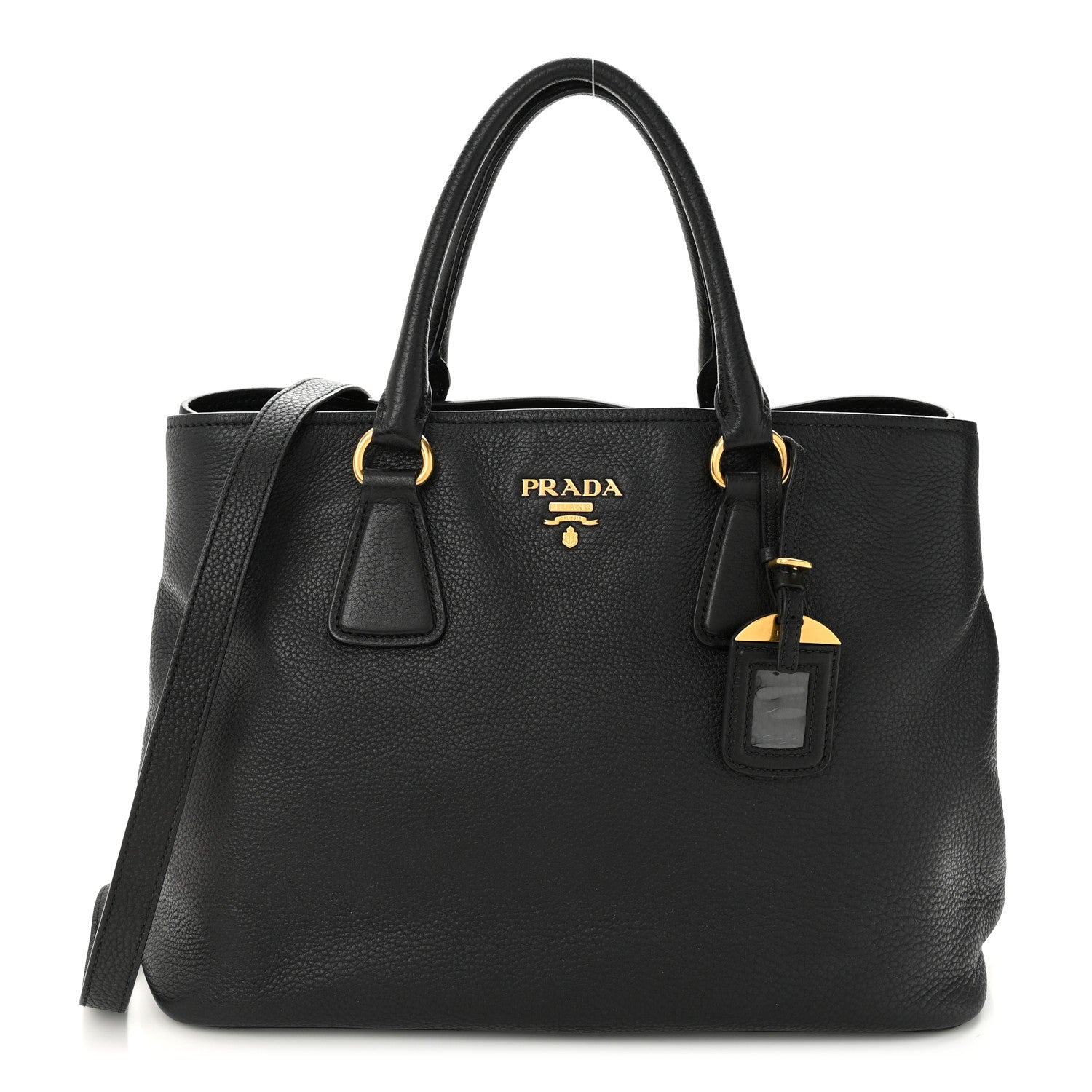 Prada Vitello Daino Tote Black 1 of 12