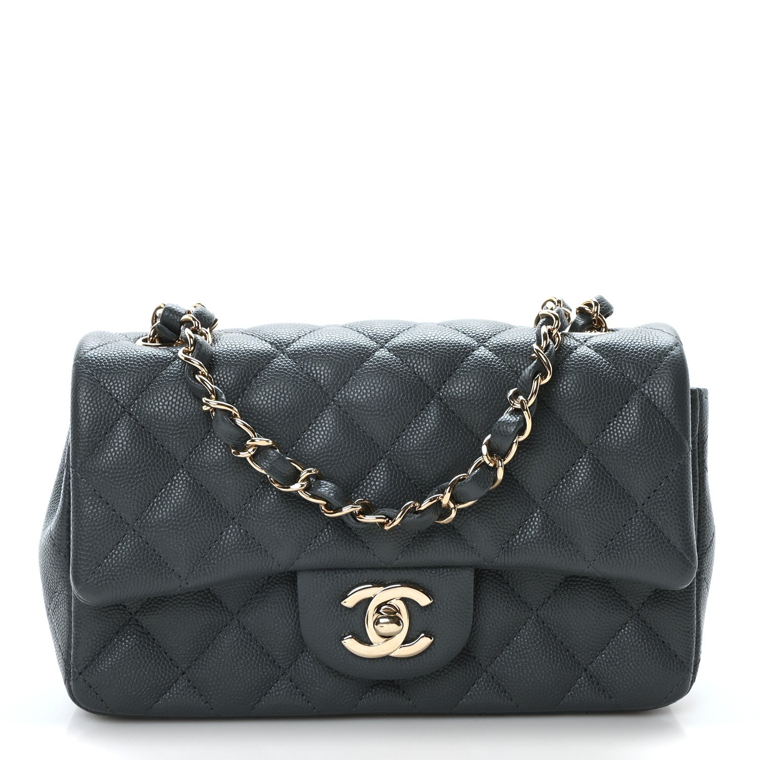 Chanel Caviar Quilted Mini Rectangular Flap Dark Grey 1 of 10
