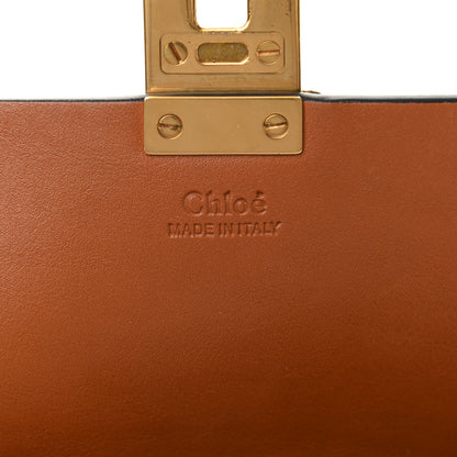 Chloe Smooth Calfskin Suede Striped Patchwork Drew Shoulder Bag Caramel 6 of 10