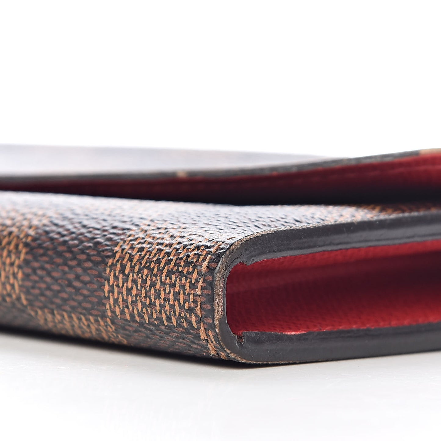 Damier Ebene Emilie Wallet Red
