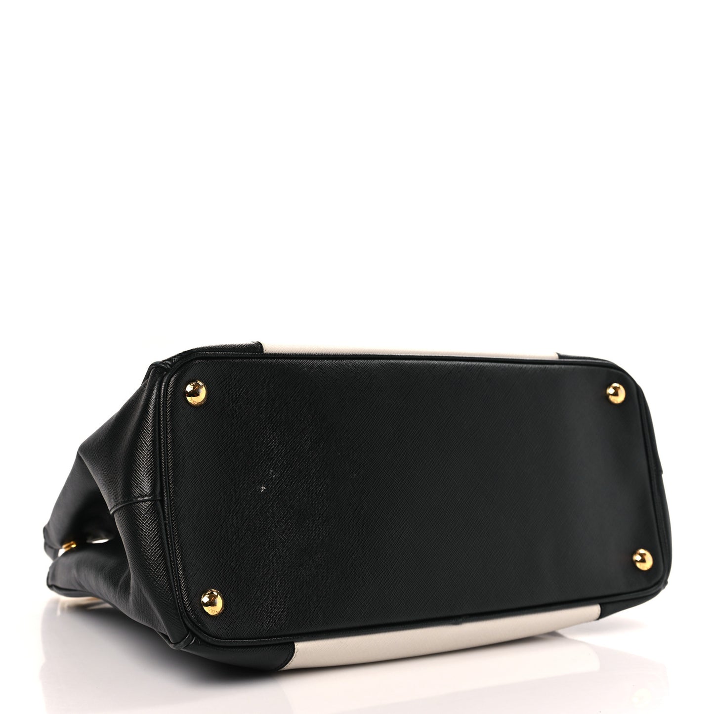 Saffiano Lux Colorblock Medium Galleria Double Zip Tote Black Talco