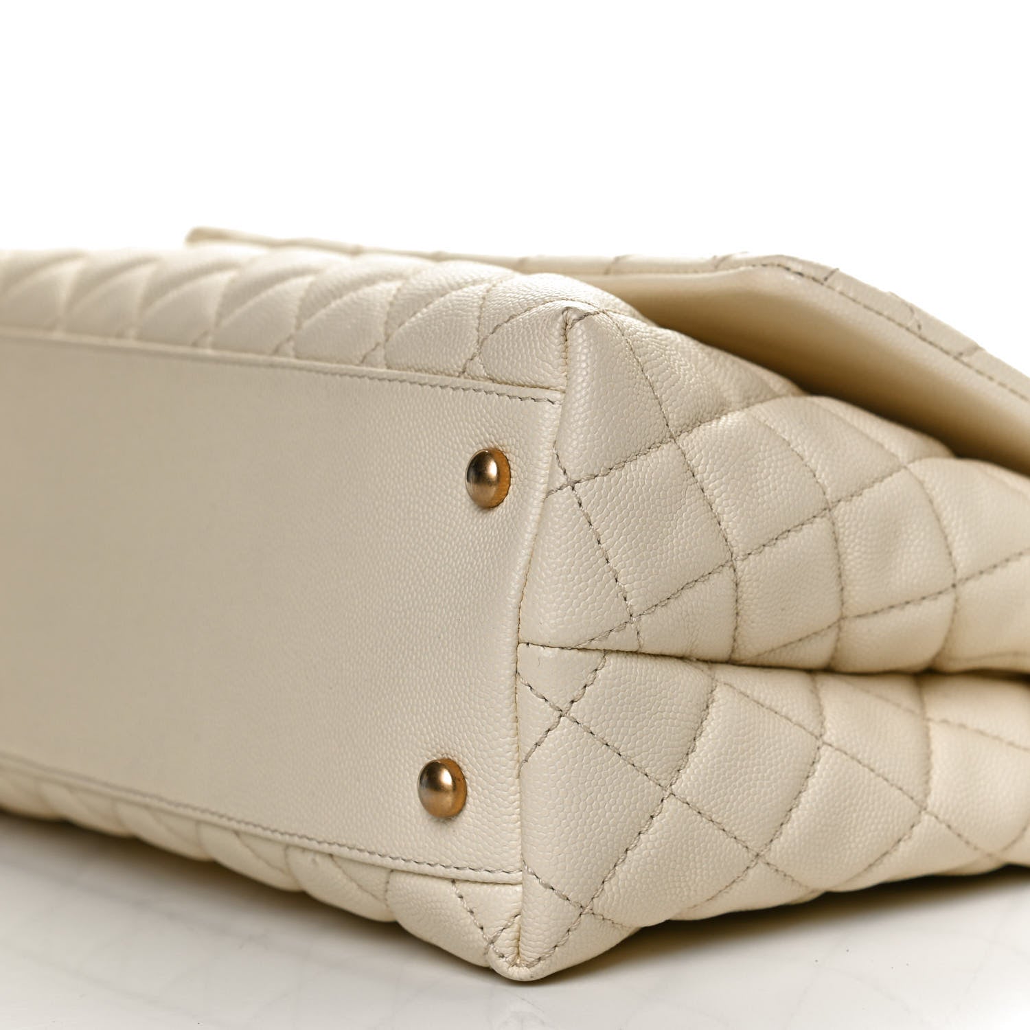 Chanel Caviar Elaphe Quilted Small Coco Handle Flap Ivory 10 of 11