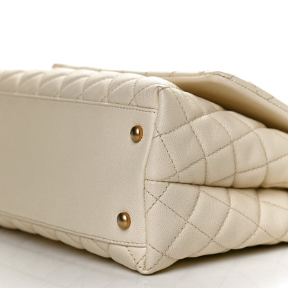 Chanel Caviar Elaphe Quilted Small Coco Handle Flap Ivory 10 of 11