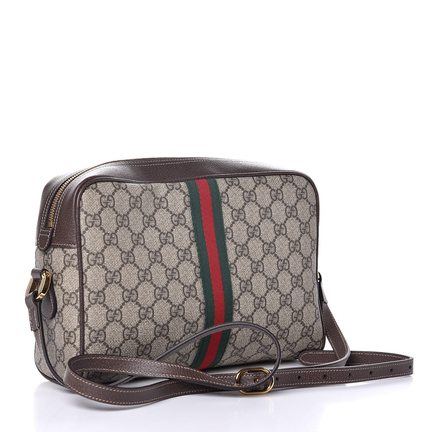 Gucci GG Supreme Monogram Web Small Ophidia Shoulder Bag Brown 3 of 9