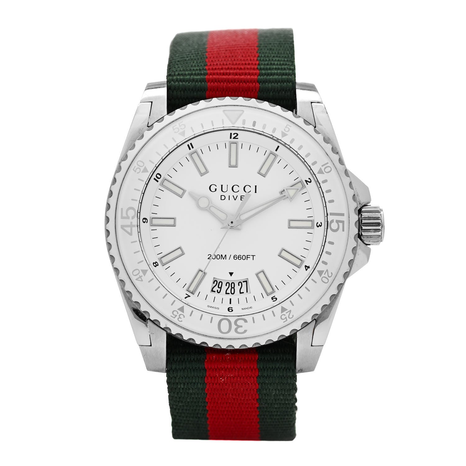Gucci Stainless Steel Nylon 45mm Dive Quartz Watch 1 of 4