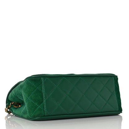 Chanel Suede Lambskin Scallop Quilted Small Pagoda Flap Green 4 of 9