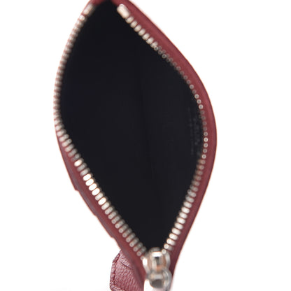 Saint Laurent Grained Calfskin 5 Fragments Zip Pouch Card Holder Burgundy 5 of 7