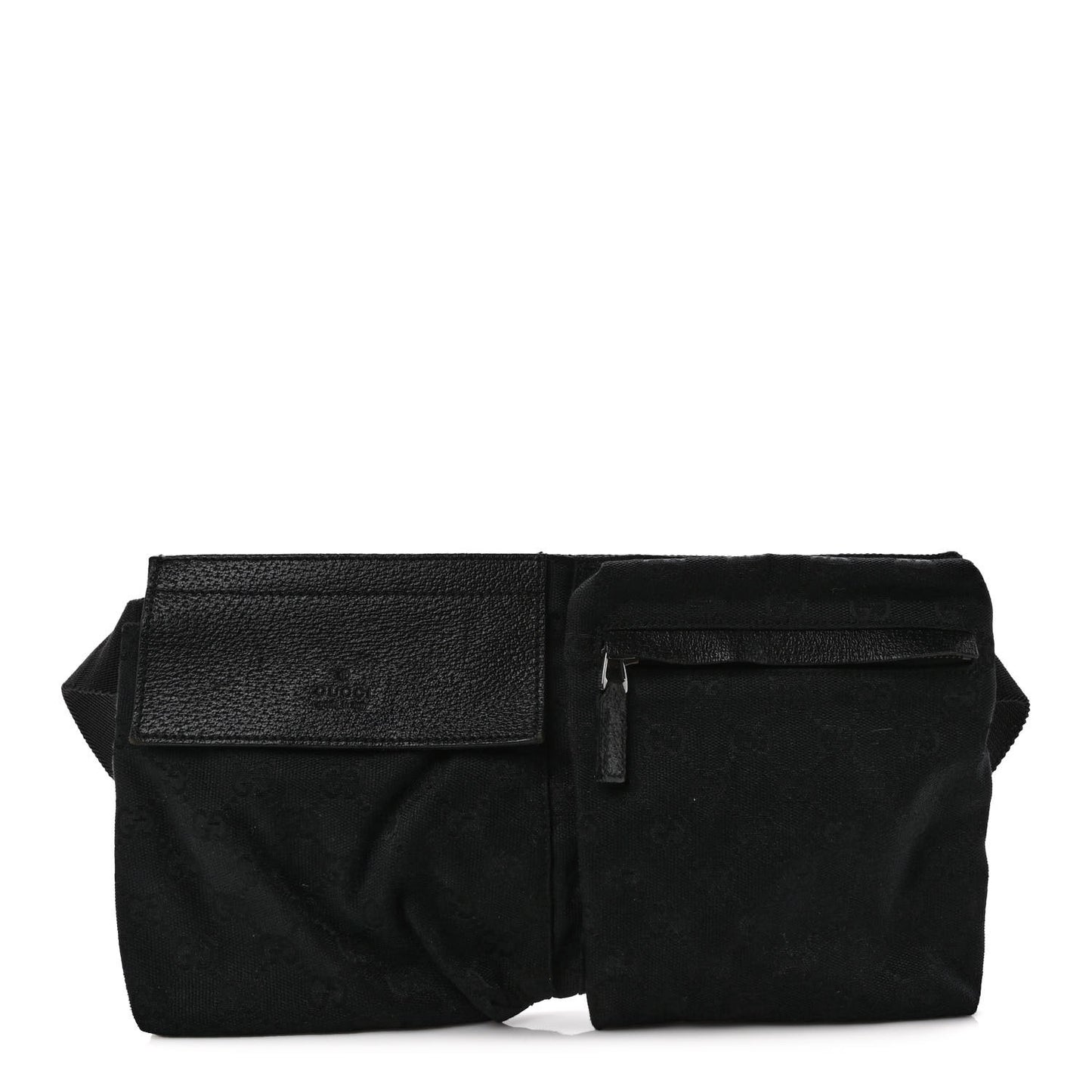 GG Monogram Double Pocket Belt Bag Black