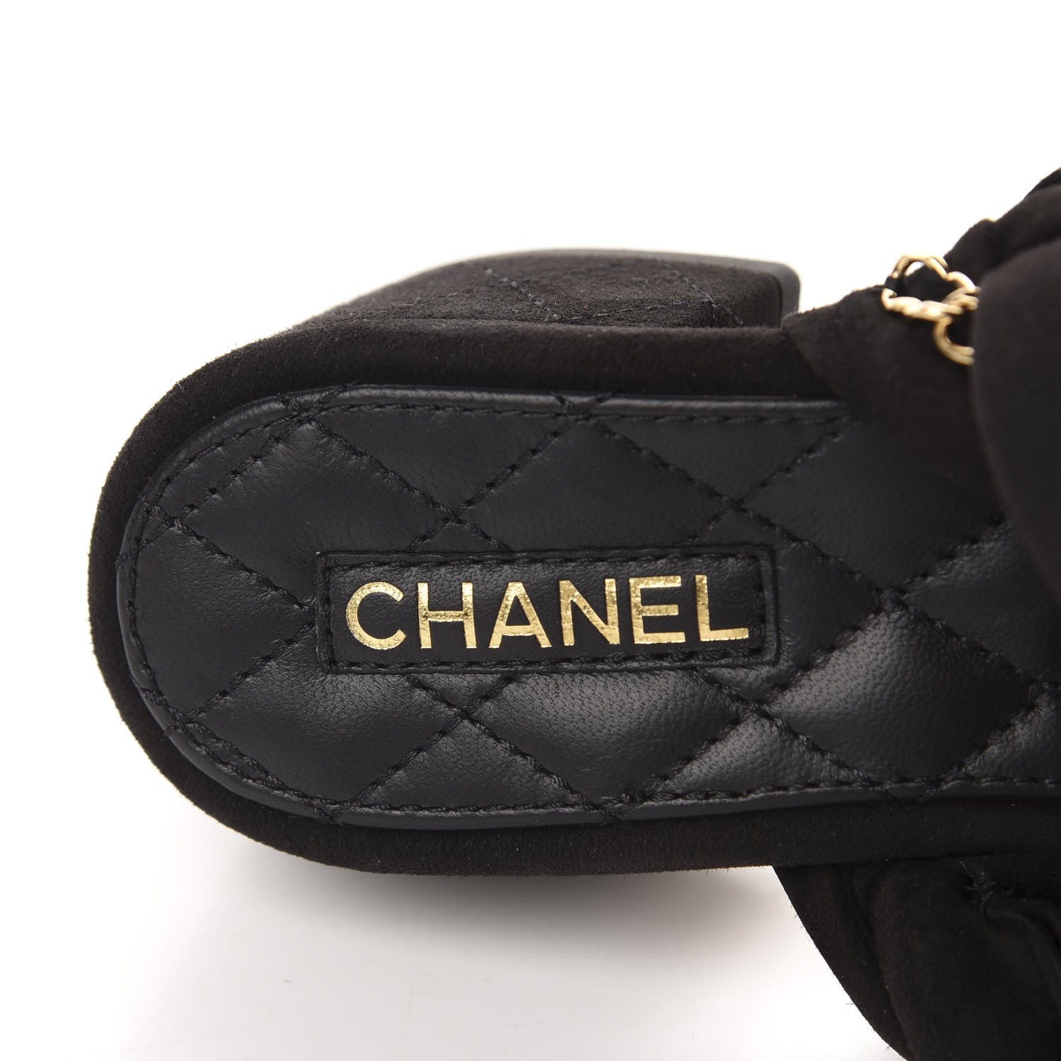 Chanel Kid Suede Chain Braided Sandals 37.5 Black 8 of 10