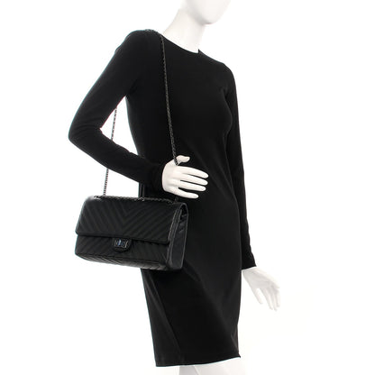 Chanel Sheepskin Chevron Quilted 2.55 Reissue 226 Flap So Black 2 of 10