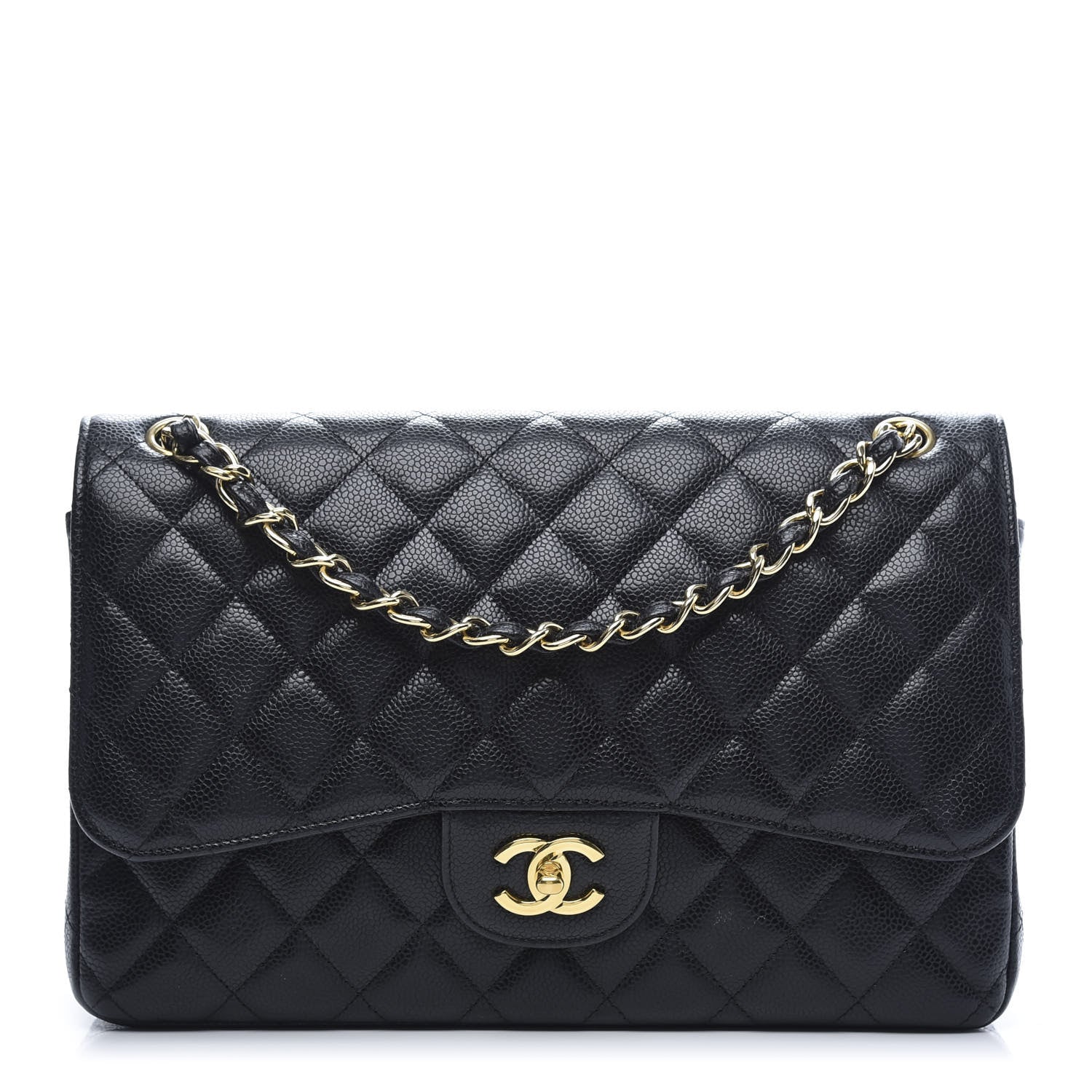 Chanel Caviar Quilted Jumbo Double Flap Black 1 of 10