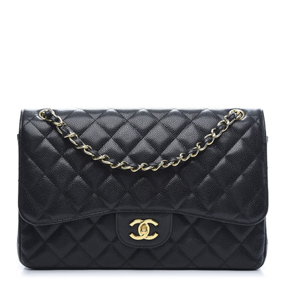 Chanel Caviar Quilted Jumbo Double Flap Black 1 of 10