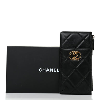 Chanel Goatskin Quilted Chanel 19 Phone and Card Holder Black 8 of 8