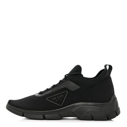 Prada Knit Fabric Logo Mens Running Sneakers 8 Black 1 of 9
