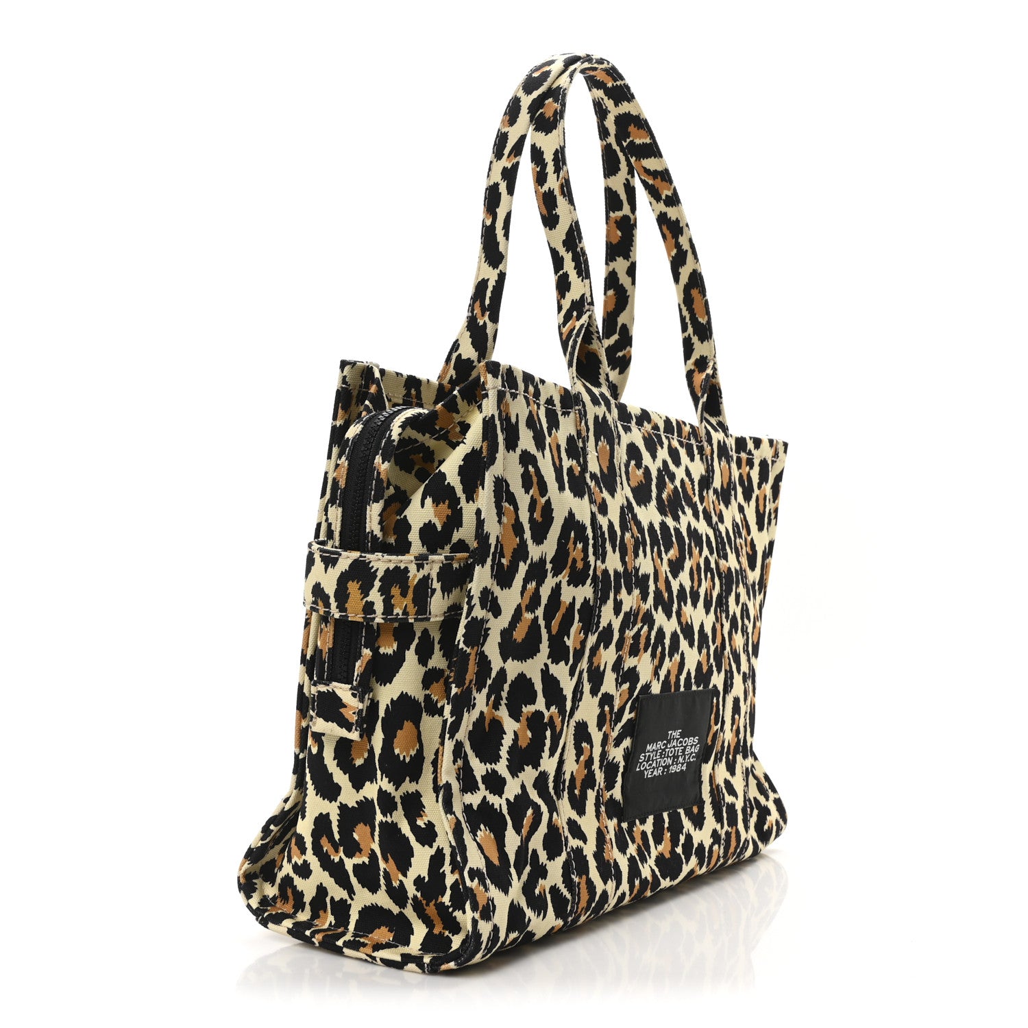 Marc Jacobs Cotton Canvas Leopard Print Large The Traveler Tote Bag 3 of 10