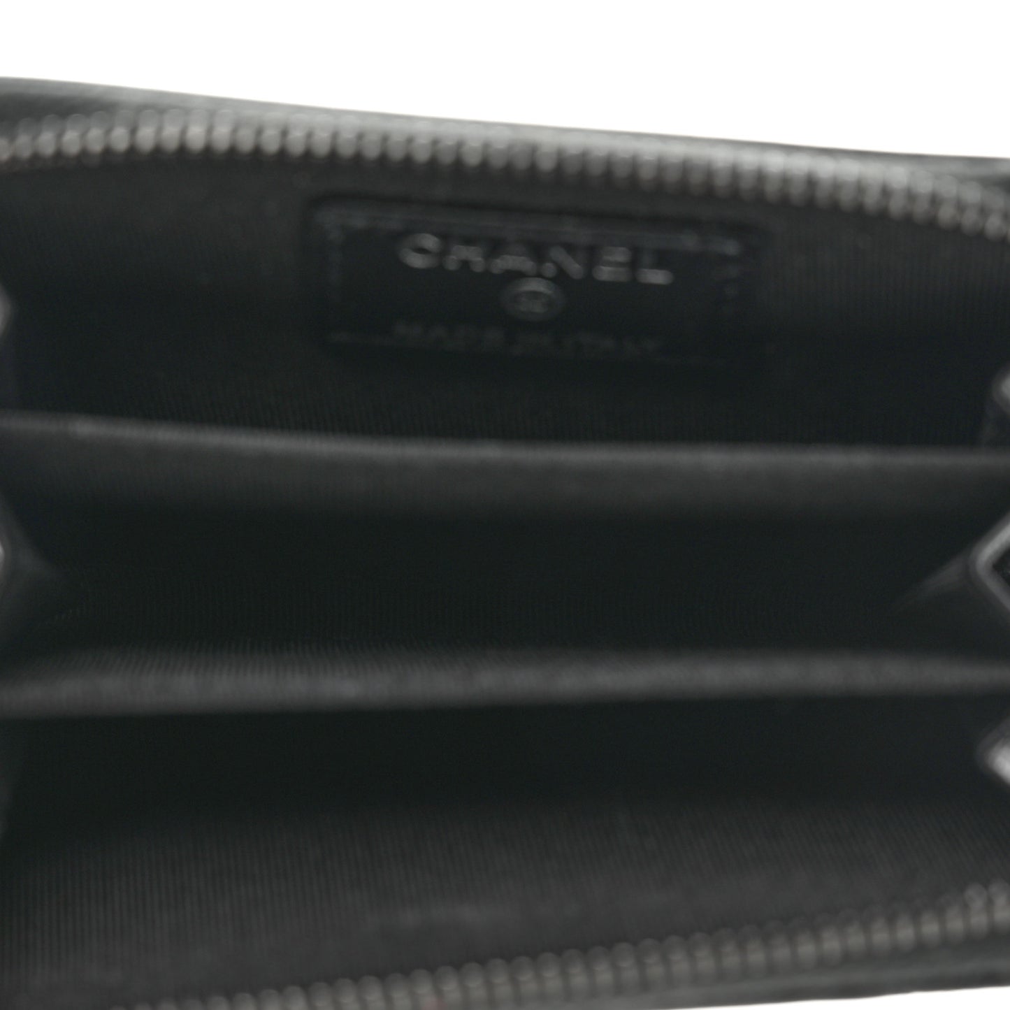 Lambskin Quilted Zip Coin Purse So Black