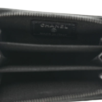 Chanel Lambskin Quilted Zip Coin Purse So Black 5 of 8