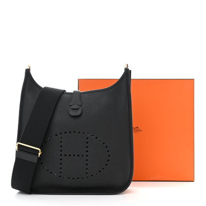 Hermes Taurillon Clemence Evelyne III PM Black 12 of 13