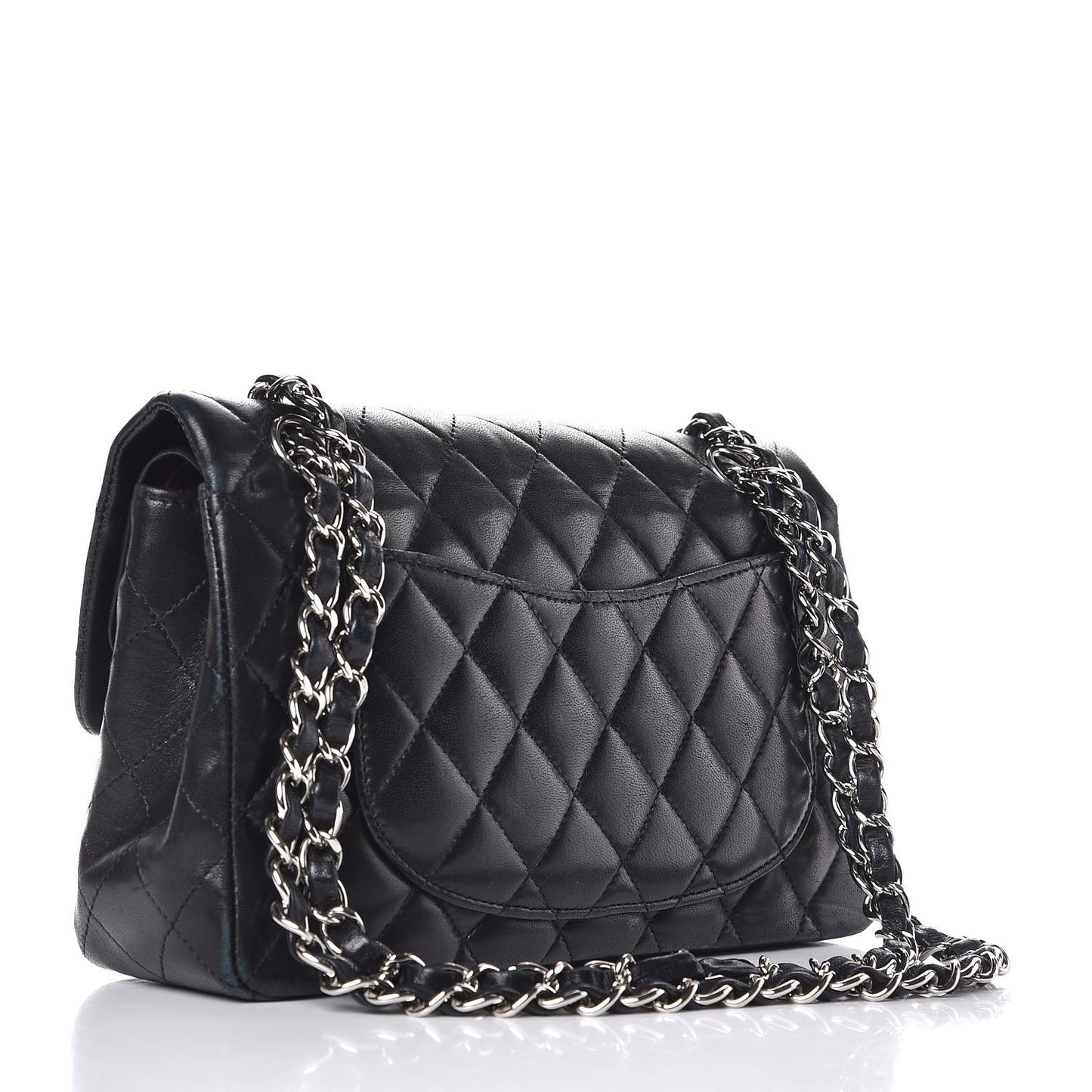 Lambskin Quilted Small Double Flap Black
